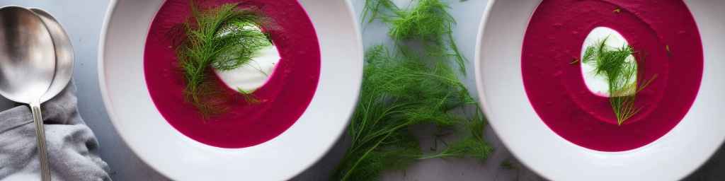 Chilled beetroot and sour cream soup with dill