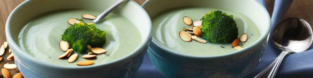 Chilled broccoli and almond soup