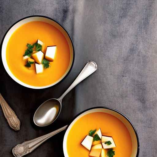 Chilled butternut squash and apple soup