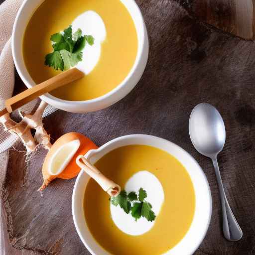 Chilled carrot and coconut milk soup with ginger