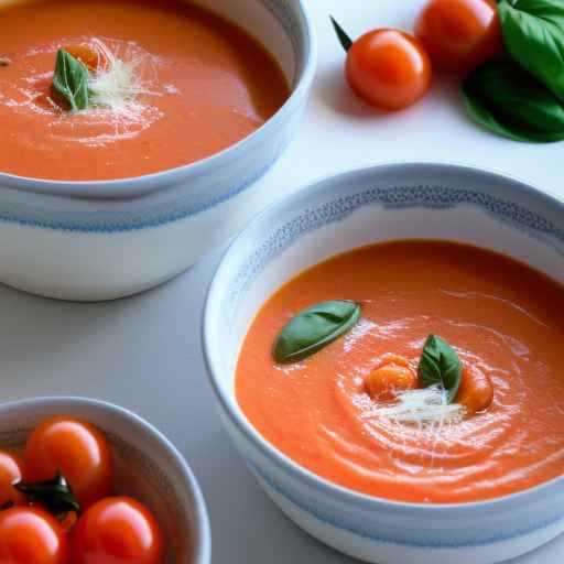 Chilled cherry tomato and basil soup