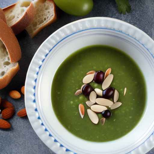 Chilled gazpacho-style soup with grapes and almonds