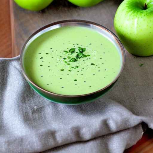 Chilled green apple and cucumber soup