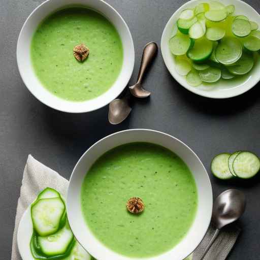 Chilled green grape and cucumber soup