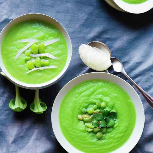 Chilled green pea and lettuce soup