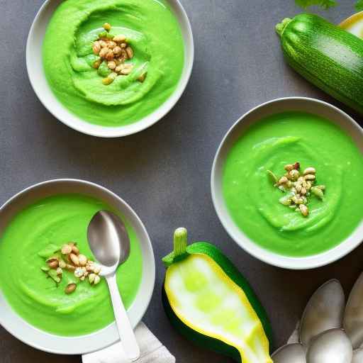 Chilled green pea and zucchini soup