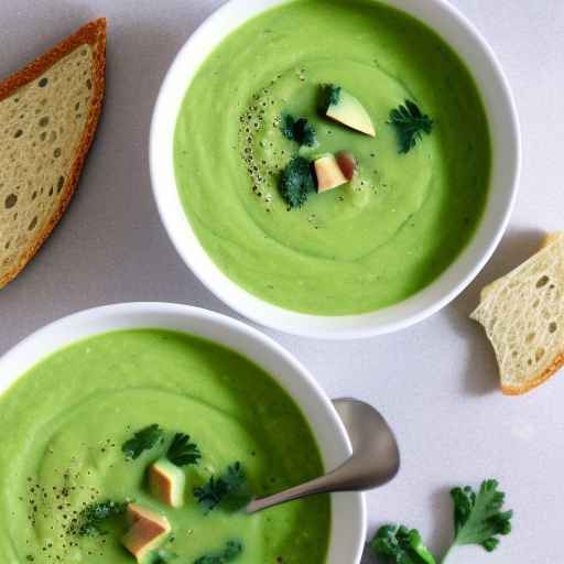 Chilled kale and avocado soup