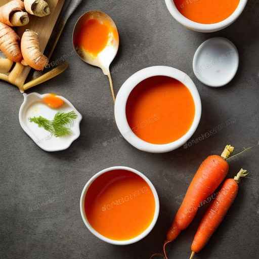 Chilled orange and carrot soup with ginger