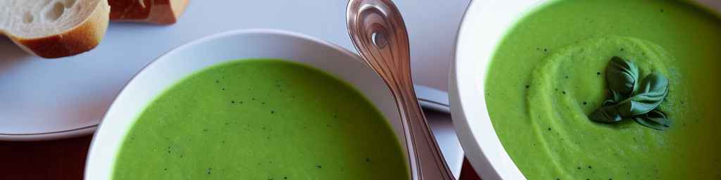 Chilled pea and basil soup