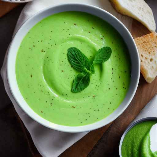 Chilled pea and mint soup