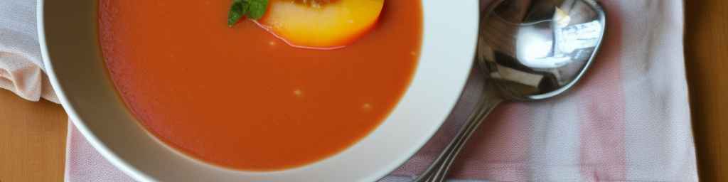 Chilled peach and tomato soup