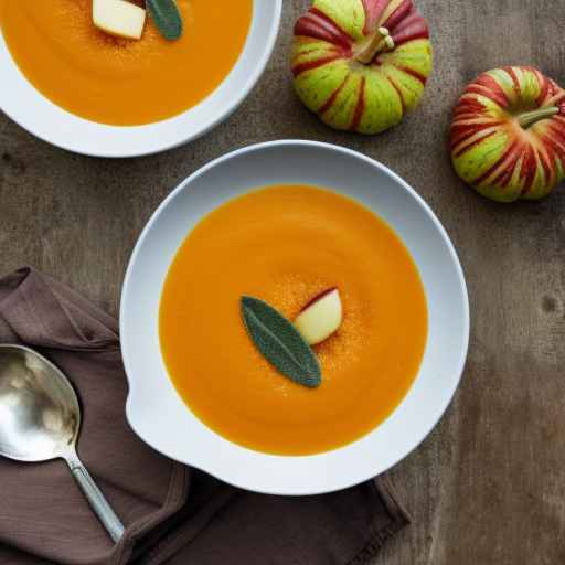 Chilled pumpkin and apple soup with sage