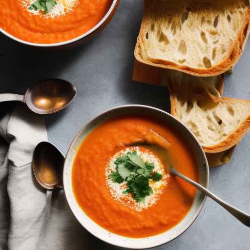 Chilled red lentil and tomato soup