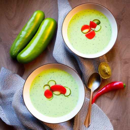 Chilled red pepper and cucumber soup