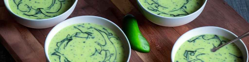 Chilled spinach and cucumber soup