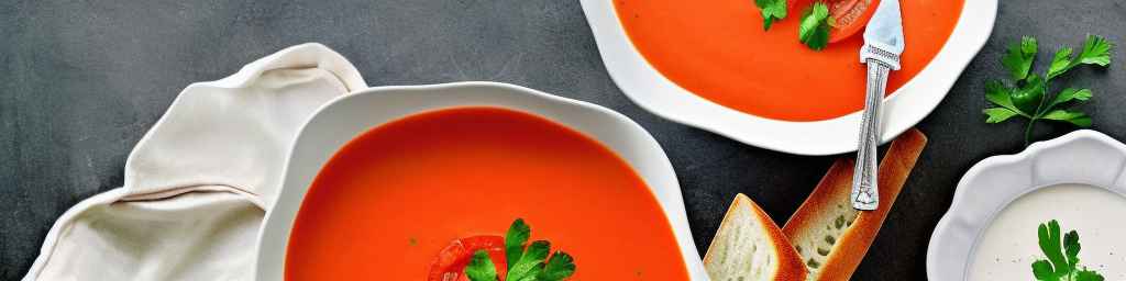 Chilled tomato and celery soup with horseradish