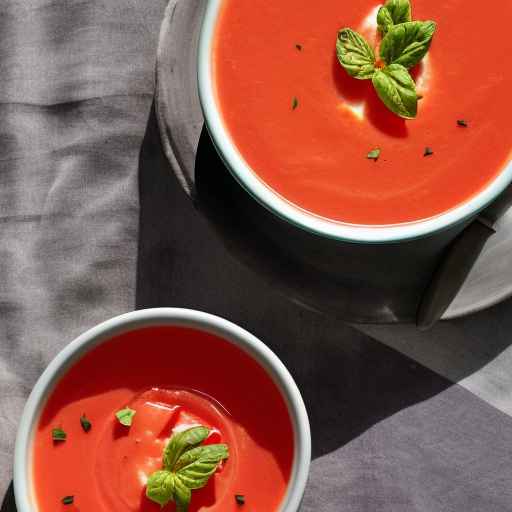 Chilled tomato and watermelon soup