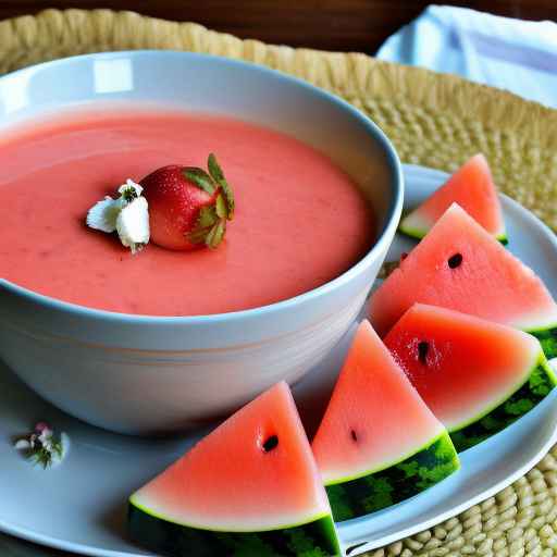 Chilled watermelon and strawberry soup