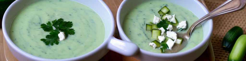 Chilled zucchini and feta soup