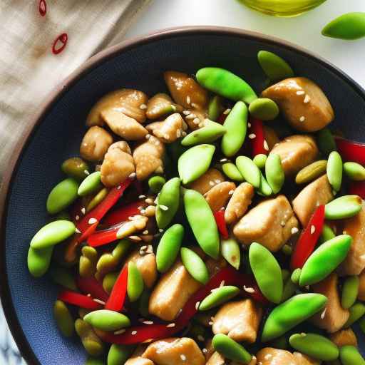 Chinese-style Kung Pao Chicken with Edamame