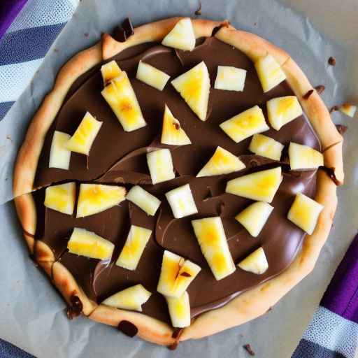 Chocolate and Peanut Butter Pizza with Pineapple