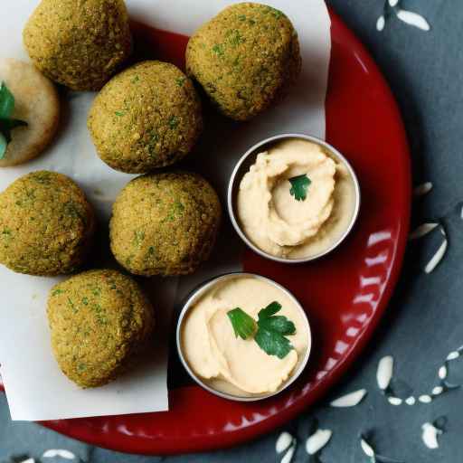 Classic falafel balls with hummus and pita bread