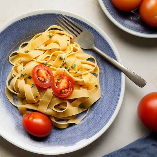 Classic Fresh Egg Noodles with Tomato Basil Topping