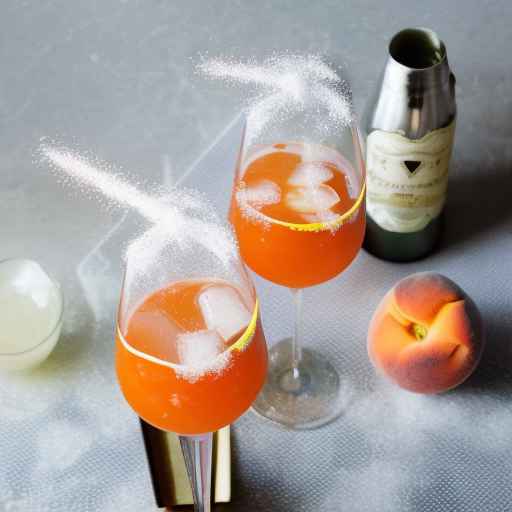 Cocktail Snowy Peach Bellini Sparkler