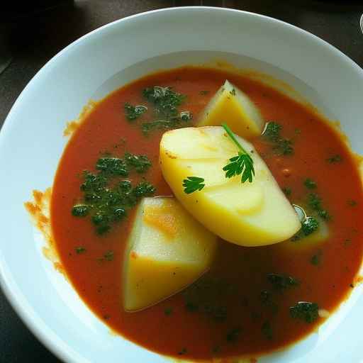 Cod and Potato Borscht with Garlic and Parsley