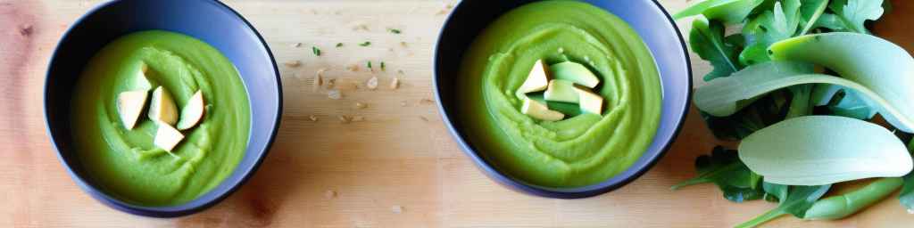 Cold arugula and avocado soup