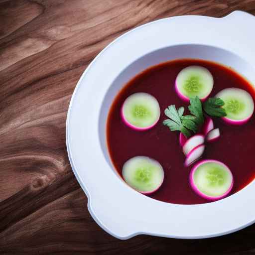 Cold Borscht with Cucumber and Radish