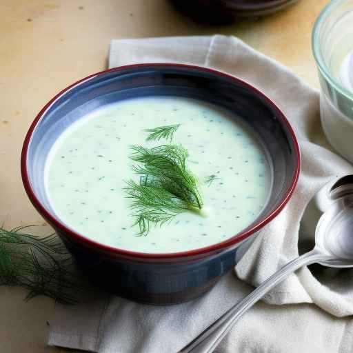 Cold cucumber and yogurt soup with dill