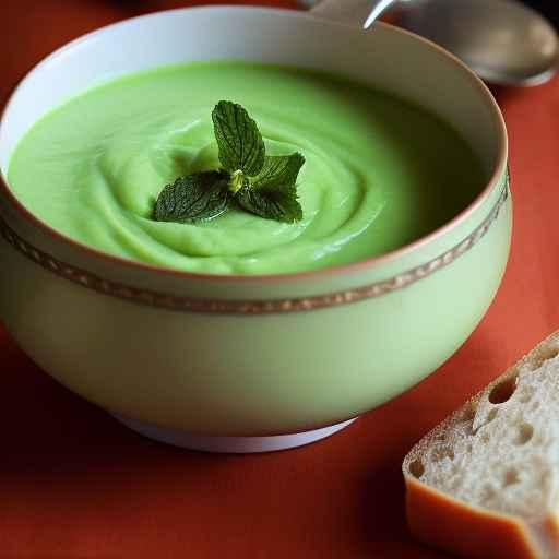 Cold fava bean and mint soup