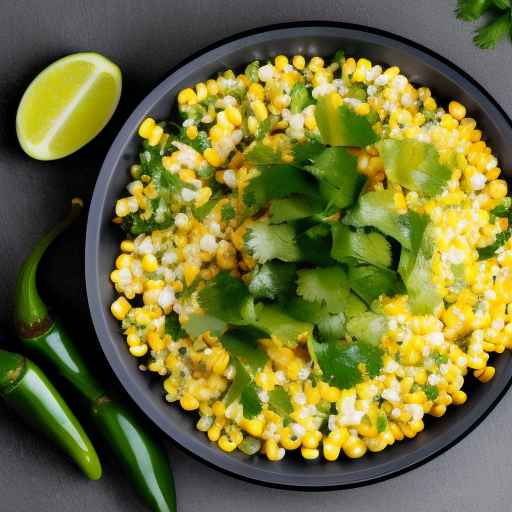 Corn and jalapeño with cilantro and lime