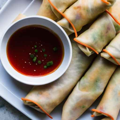 Crab and cream cheese spring rolls with sweet chili dipping sauce