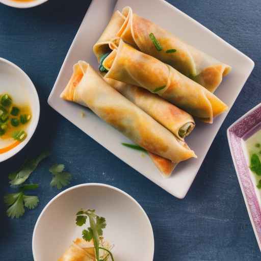 Crab and egg spring rolls