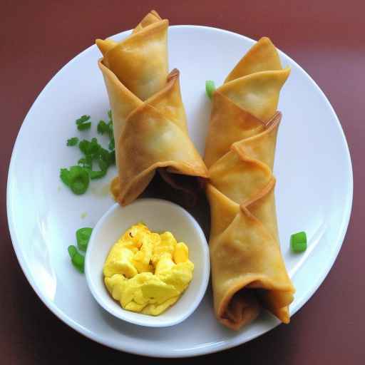 Crab rangoon egg rolls with scrambled egg