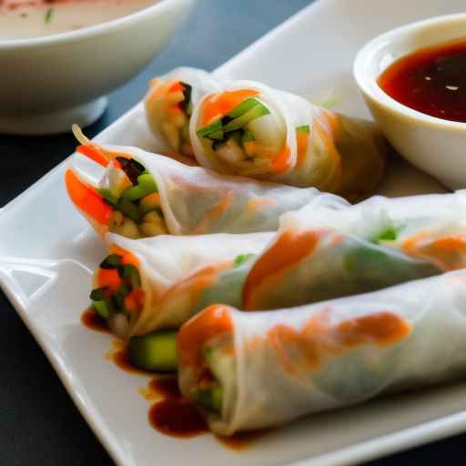 Cream cheese and shrimp spring rolls with sweet chili dipping sauce