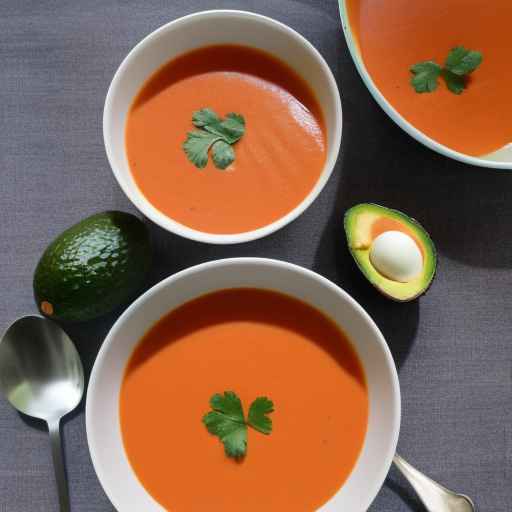 Creamy avocado and tomato soup