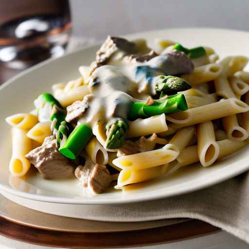 Creamy Beef and Asparagus Pasta