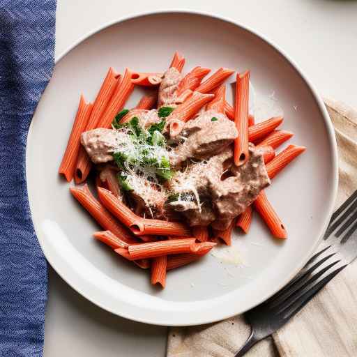 Creamy Beef and Roasted Red Pepper Pasta