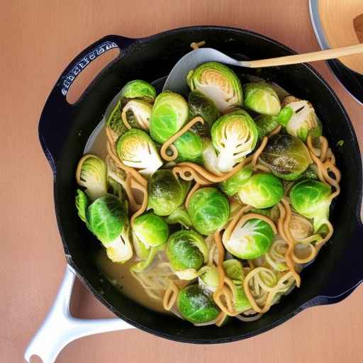 Creamy Brussels Sprouts Meat and Noodles