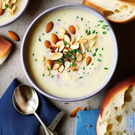 Creamy Cauliflower Borscht with Almonds and Chives