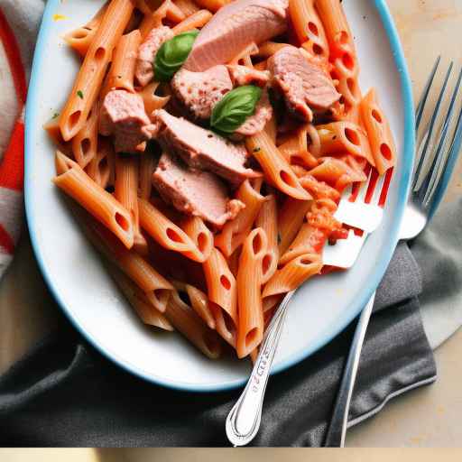 Creamy Meat and Roasted Red Pepper Pasta