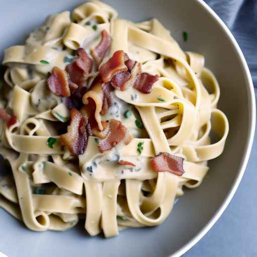 Creamy Mushroom and Bacon Fettuccine