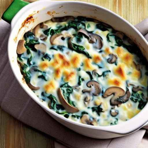 Creamy mushroom and spinach casserole