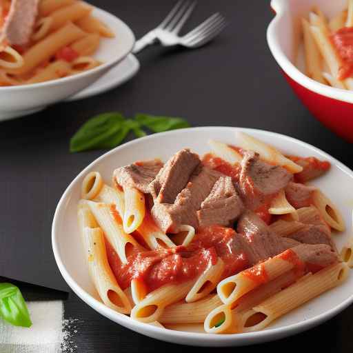 Creamy Roasted Red Pepper and Beef Pasta