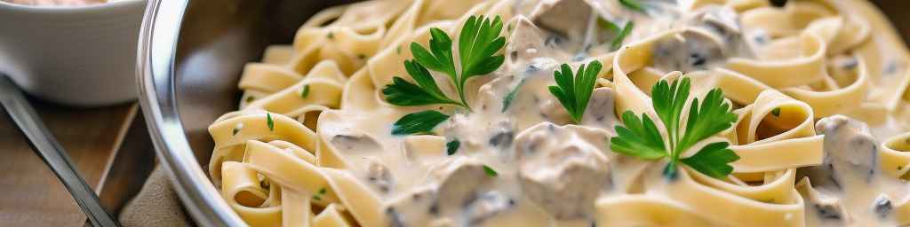 Creamy Stroganoff with Fettuccine