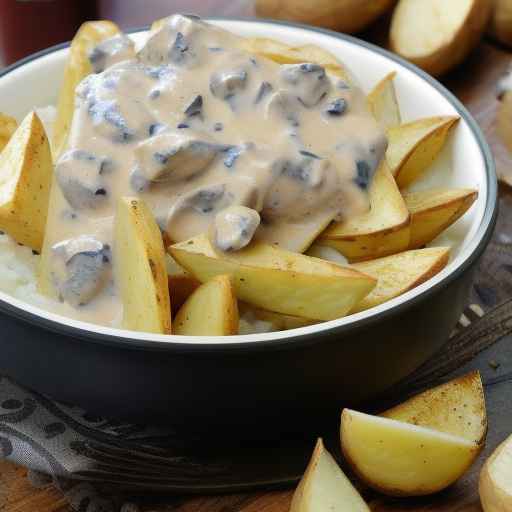 Creamy Stroganoff with Potato Wedges