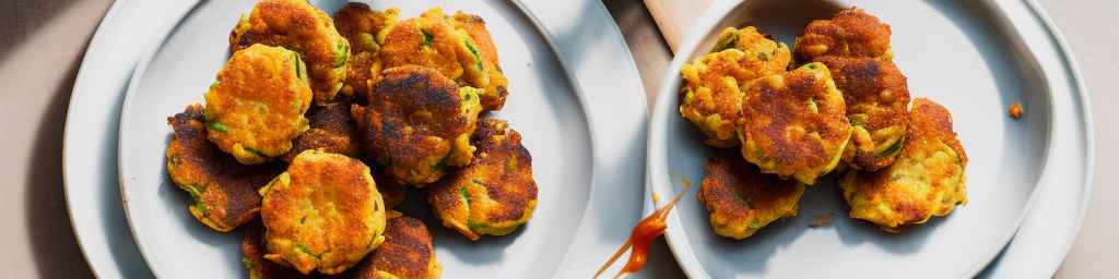 Crispy chickpea fritters with harissa yogurt